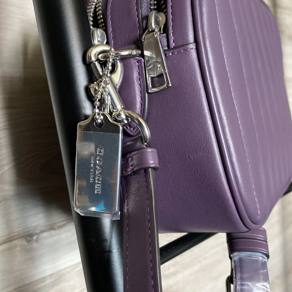 NWT- Coach Linear Quilted Nappa Leather Jes Crossbody, Amethyst